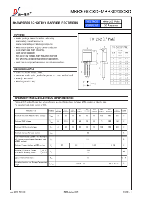 MBR3050CKD Datasheet PDF DIYI Electronic Technology Co., Ltd.