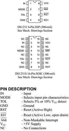 DS1231S Datasheet PDF Dallas Semiconductor -> Maxim Integrated
