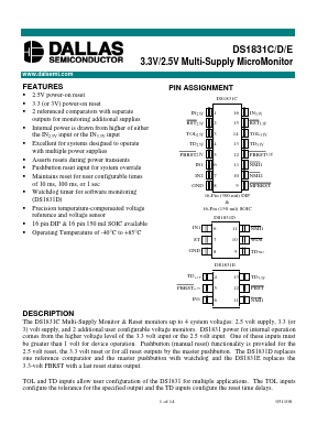 DS1831C Datasheet PDF Dallas Semiconductor -> Maxim Integrated
