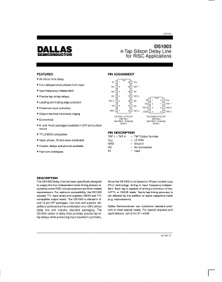 DS1003M Datasheet PDF Dallas Semiconductor -> Maxim Integrated