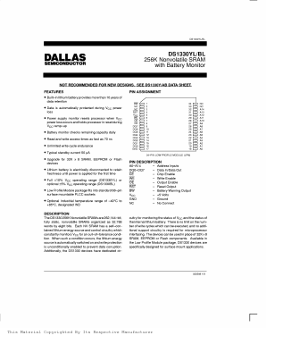 DS1330YL-70 Datasheet PDF Dallas Semiconductor -> Maxim Integrated