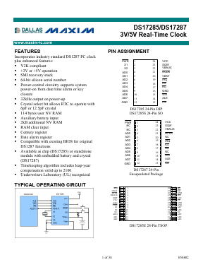 DS17285E-3 Datasheet PDF Dallas Semiconductor -> Maxim Integrated