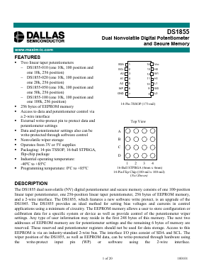 DS1855X-020 Datasheet PDF Dallas Semiconductor -> Maxim Integrated