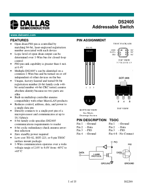 DS2405P Datasheet PDF Dallas Semiconductor -> Maxim Integrated