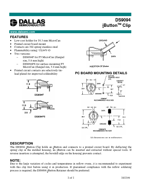 DS9094 Datasheet PDF Dallas Semiconductor -> Maxim Integrated