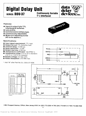 DDU-37-120 Datasheet PDF Data Delay Devices