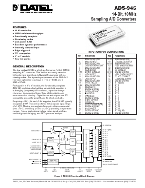 ADS-945 Datasheet PDF  DATEL Data Acquisition products 
