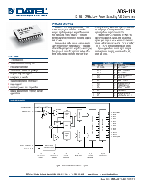 ADS-119ME Datasheet PDF  DATEL Data Acquisition products 