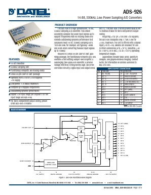 ADS-926MM Datasheet PDF  DATEL Data Acquisition products 