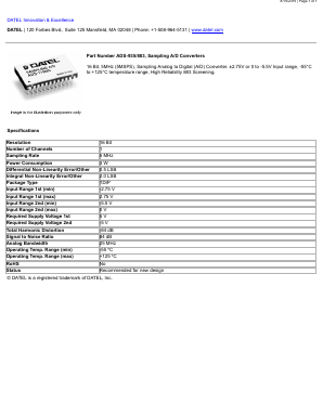 ADS-935/883 Datasheet PDF  DATEL Data Acquisition products 