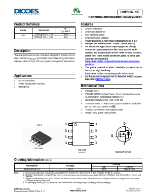 DMP3037LSS Datasheet PDF Diodes Incorporated.