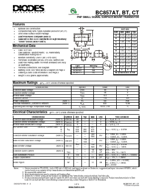 BC857AT Datasheet PDF Diodes Incorporated.