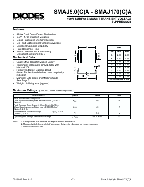 SMAJ11A Datasheet PDF Diodes Incorporated.