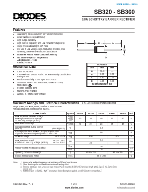 SB340 Datasheet PDF Diodes Incorporated.