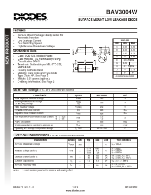 BAV3004 Datasheet PDF Diodes Incorporated.