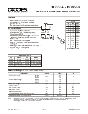 BC858B-REV12-2 Datasheet PDF Diodes Incorporated.