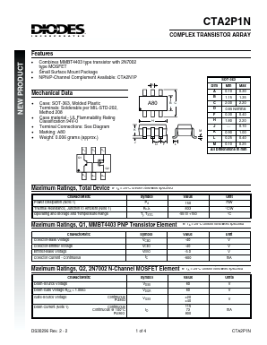 CTA2P1N Datasheet PDF Diodes Incorporated.