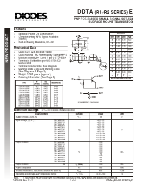 DDTA123JE Datasheet PDF Diodes Incorporated.