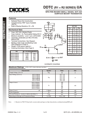DDTC144EUA-7 Datasheet PDF Diodes Incorporated.