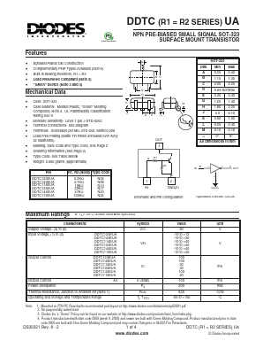 DDTC144EUA Datasheet PDF Diodes Incorporated.