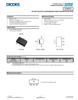 FCX591A-7 Datasheet PDF Diodes Incorporated.