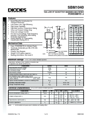 SBM1040-13 Datasheet PDF Diodes Incorporated.