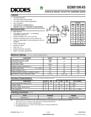 SDM10K45 Datasheet PDF Diodes Incorporated.