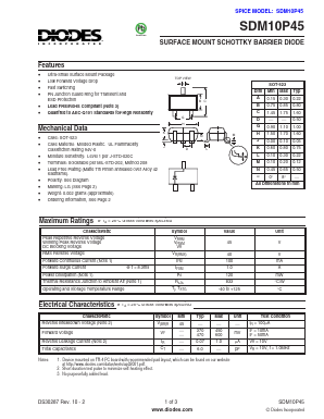 SDM10P45 Datasheet PDF Diodes Incorporated.