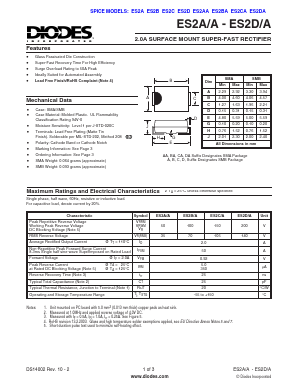 ES2A/A Datasheet PDF Diodes Incorporated.
