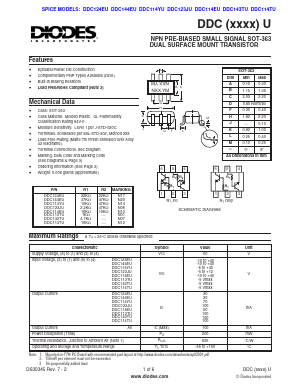 DDC144EU Datasheet PDF Diodes Incorporated.