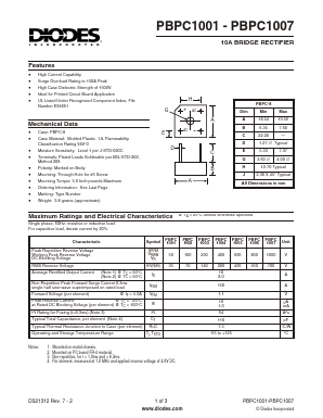 PBPC-8 Datasheet PDF Diodes Incorporated.