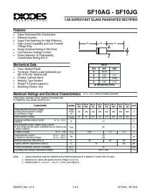 SF10DG Datasheet PDF Diodes Incorporated.