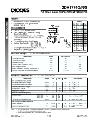 2DA1774Q Datasheet PDF Diodes Incorporated.