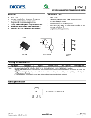 BCV49 Datasheet PDF Diodes Incorporated.