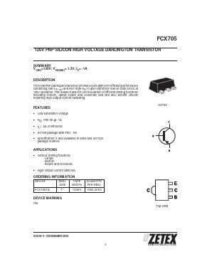 FCX705 Datasheet PDF Diodes Incorporated.