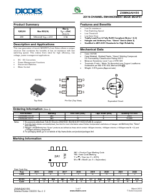 ZXMN2A01E6TA Datasheet PDF Diodes Incorporated.