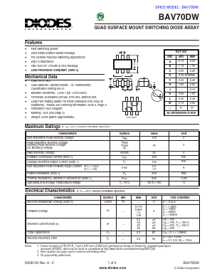 BAV70DW-7-F Datasheet PDF Diodes Incorporated.