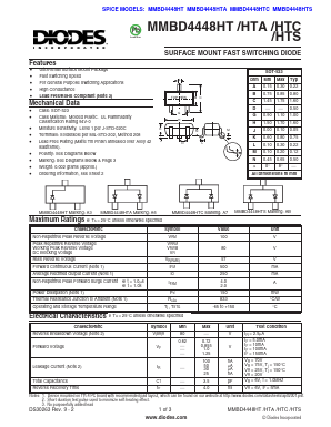 MMBD4448HTA Datasheet PDF Diodes Incorporated.