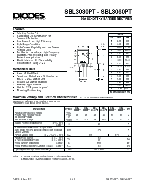 SBL3040PT Datasheet PDF Diodes Incorporated.