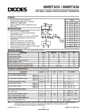 MMBTA56 Datasheet PDF Diodes Incorporated.