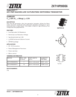 ZXT10P20DE6TA Datasheet PDF Diodes Incorporated.