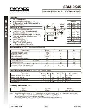 SDM10K45-7 Datasheet PDF Diodes Incorporated.