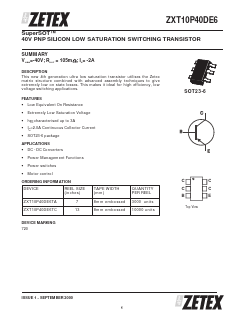 ZXT10P40DE6 Datasheet PDF Diodes Incorporated.