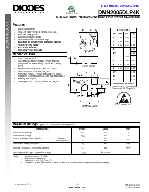 DMN2005DLP4K Datasheet PDF Diodes Incorporated.