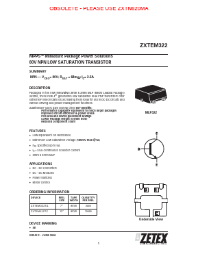 ZXTEM322 Datasheet PDF Diodes Incorporated.