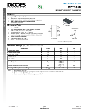 DZT3150-13 Datasheet PDF Diodes Incorporated.