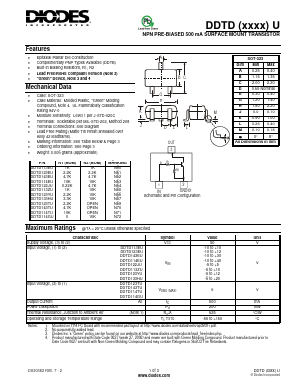 DDTD114GU-7-F Datasheet PDF Diodes Incorporated.
