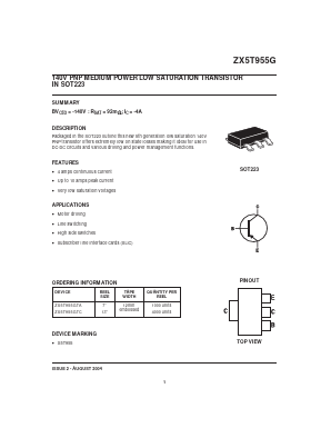 ZX5T955GTC Datasheet PDF Diodes Incorporated.