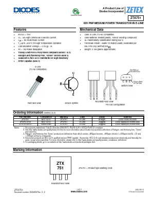 ZTX751 Datasheet PDF Diodes Incorporated.