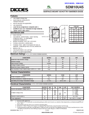 SDM10U45 Datasheet PDF Diodes Incorporated.